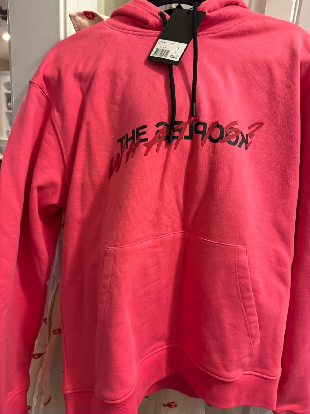 The Kooples Hot Pink Logo-Print Pullover Hoodie
